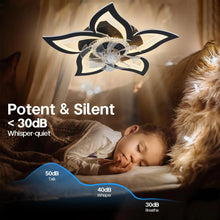 Load image into Gallery viewer, IRALAN Ceiling Fan with Lights,Modern Dimmable Flower Shape, Remote Control/app Control,Timing 6 Gear Speeds Fan Ceiling Lamp