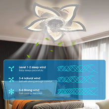Load image into Gallery viewer, IRALAN Ceiling Fan with Lights,Modern Dimmable Flower Shape, Remote Control/app Control,Timing 6 Gear Speeds Fan Ceiling Lamp