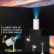 Load image into Gallery viewer, X5 Mini Projector Android 13.0 350ANSI 1080P 4K video Supported Dual WIFI BT Outdoor Portable Rotable Cinema Beam Projector
