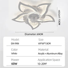 Load image into Gallery viewer, IRALAN Ceiling Fan with Lights,Modern Dimmable Flower Shape, Remote Control/app Control,Timing 6 Gear Speeds Fan Ceiling Lamp

