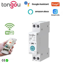 Load image into Gallery viewer, Tuya WiFi Smart Circuit Breaker 1P 63A DIN Rail for Smart Home Wireless Remote Control WiFi Switch by APP TONGOU Free Shipping
