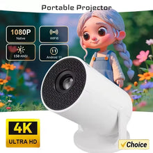 Load image into Gallery viewer, 1080P White  Projector: 270° Adjustable LED | Portable for Android, USB TV Stick, Laptop | Home &amp; Outdoor Movie Screen&quot;
