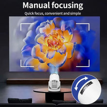 Load image into Gallery viewer, 1080P White  Projector: 270° Adjustable LED | Portable for Android, USB TV Stick, Laptop | Home &amp; Outdoor Movie Screen&quot;
